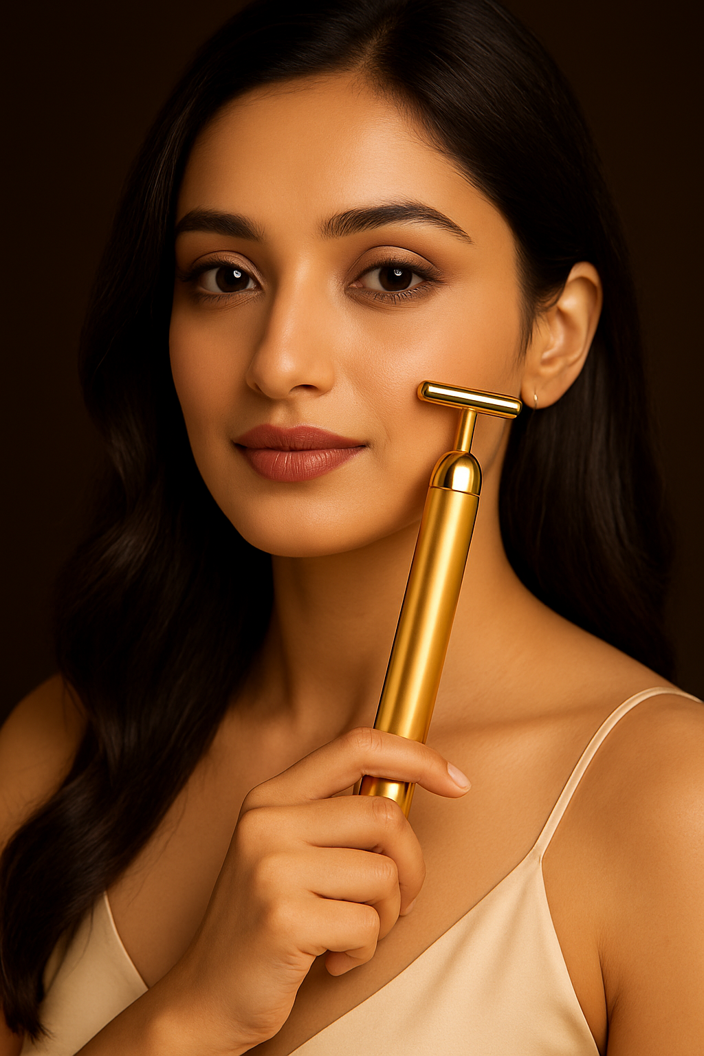 24K Gold Energy Beauty Bar Electric Facial Massage Roller