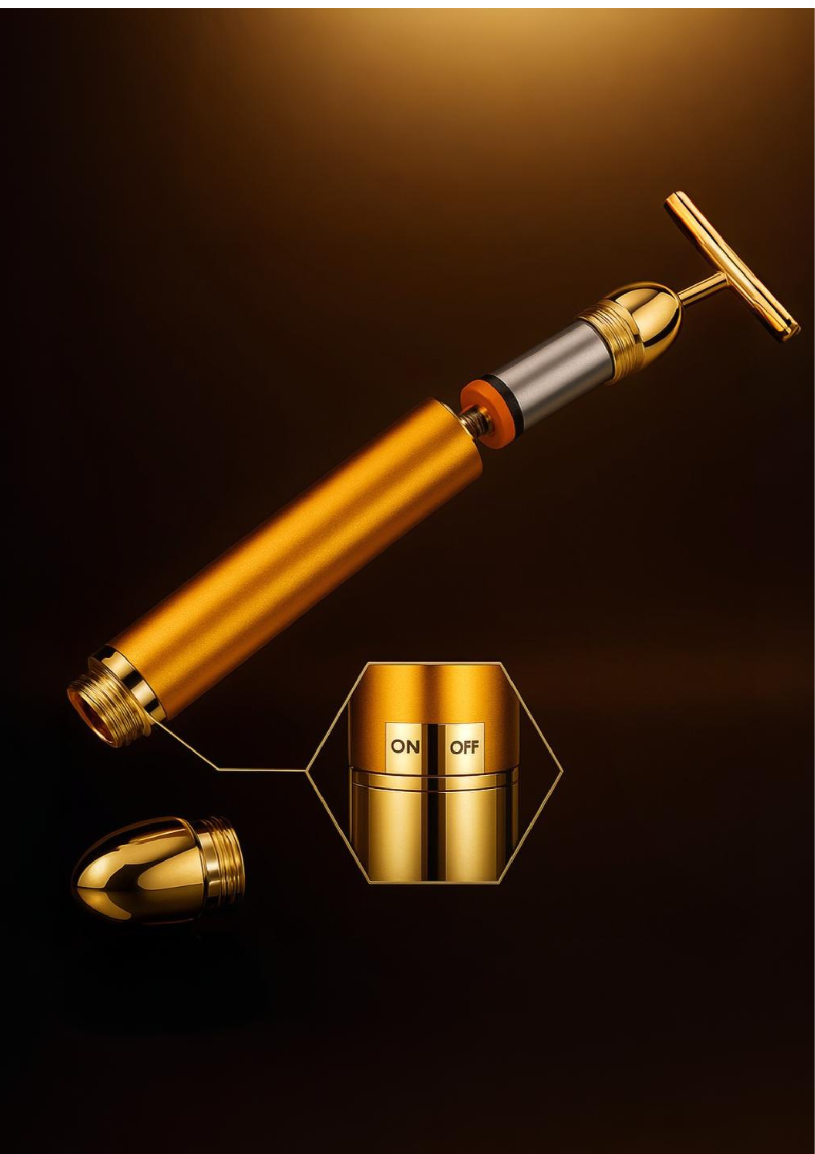 24K Gold Energy Beauty Bar Electric Facial Massage Roller